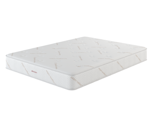 angled view of 8 inch memory foam mattress