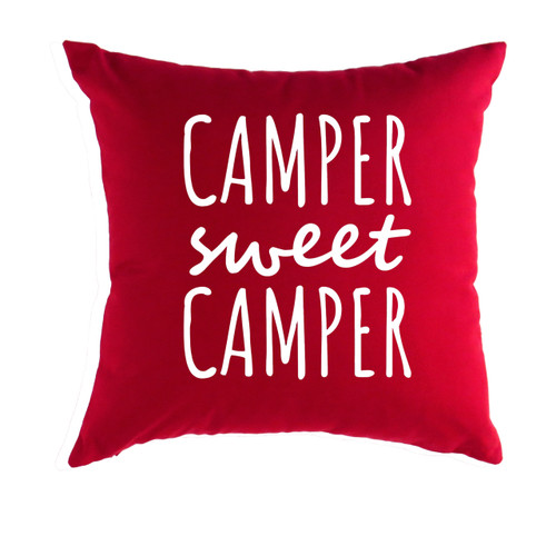 Camper Sweet Camper Pillow Cover - antique red