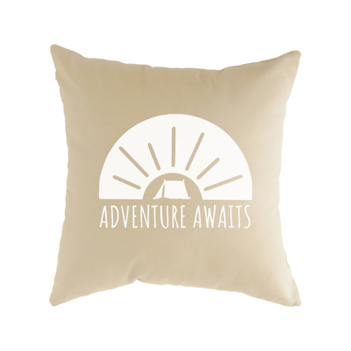 Adventure Awaits Pillow Cover - canvas Adventure Awaits Pillow Cover - canvas