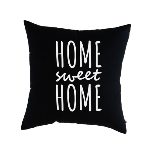 Home Sweet Home Pillow Cover - jet black
