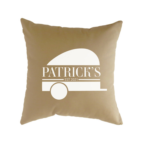Personalized Camper Pillow Cover - latte Personalized Camper Pillow Cover - latte