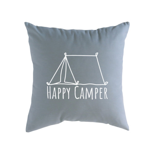 Happy Camper Pillow Cover - light gray Happy Camper Pillow Cover - light gray