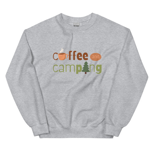 Sport Grey Coffee and Camping Sweatshirt Sport Grey Coffee and Camping Sweatshirt