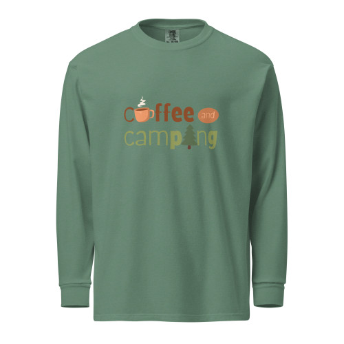 Light Green Coffee and Camping Long Sleeve Tee Light Green Coffee and Camping Long Sleeve Tee