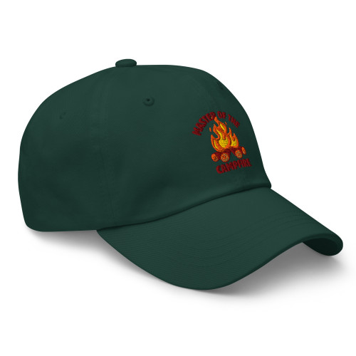 Master of the Campfire Embroidered Dad Hat, spruce green, right side view Master of the Campfire Embroidered Dad Hat, spruce green, right side view
