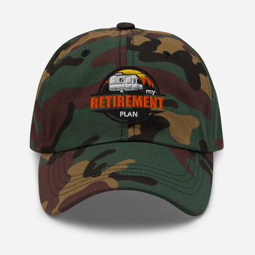 My Retirement Plan Airstream Embroidered Dad Hat, camo