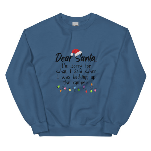 Dear Santa Camper Sweatshirt, indigo blue