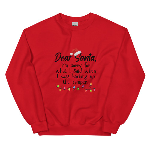 Dear Santa Camper Sweatshirt, red