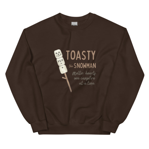 Toasty the Snowman Sweatshirt, chocolate brown