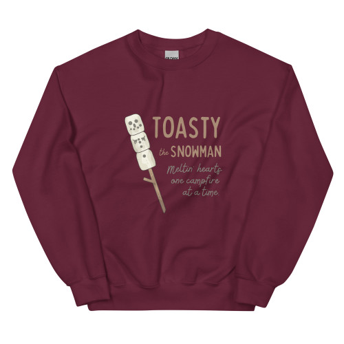Toasty the Snowman Sweatshirt, maroon
