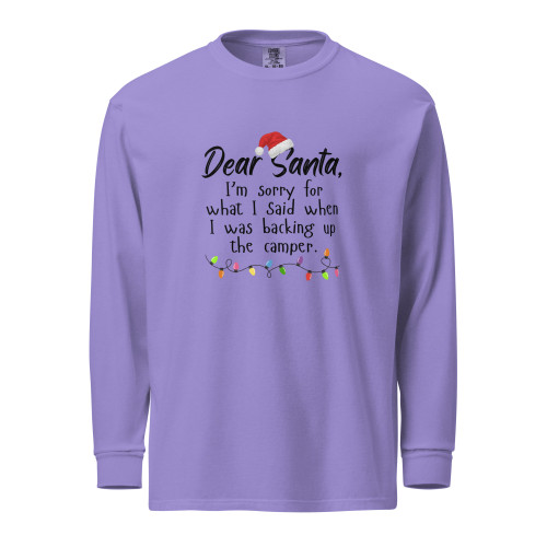 Dear Santa Long Sleeve Tee, violet
