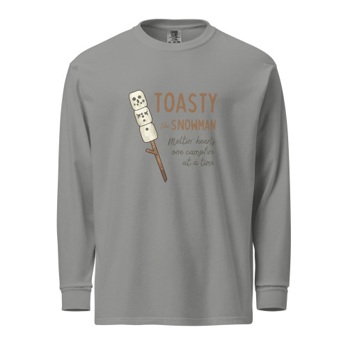 Toasty the Snowman Long Sleeve Tee, grey