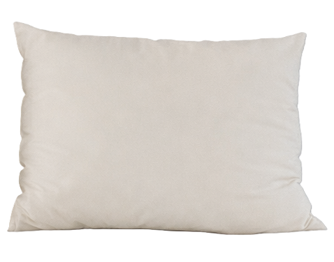 Single shredded foam pillow in natural wheat cotton cover