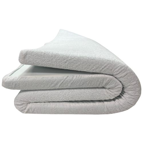 Covered Serene™ Foam mattress topper for dorm, folded