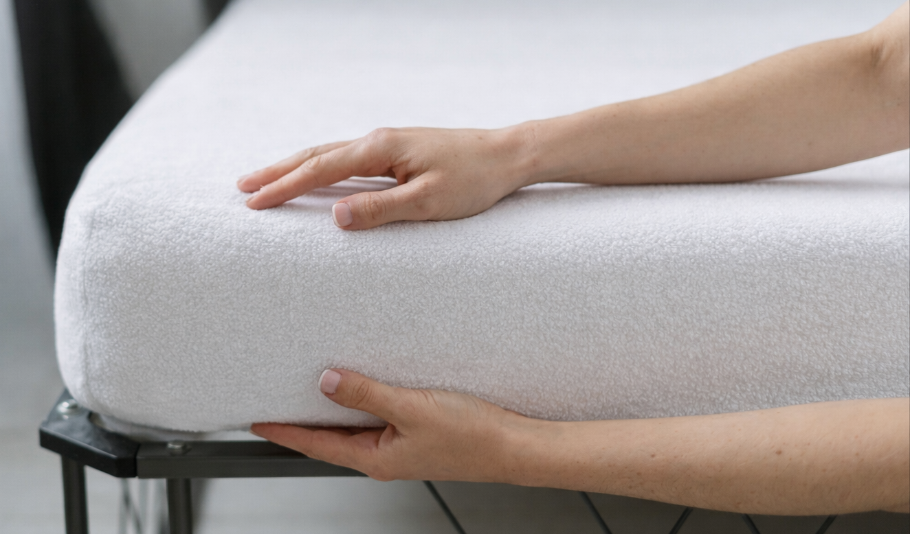 Fitted waterproof mattress cover