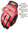Gants Rouge The OriginalMD, Paume Synthétique, Grand