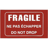 Étiquettes traitement spécial bilingues "Fragile" 5x3 Blanc/rouge