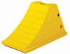 Cales-roue robustes tout-terrain en polyuréthane jaune, dimensions: 11-1/4" la x 21" p x 12-1/4" h