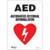 AED Automatique Externe Défibrillateur, 10" x 7", Vinyle, Anglais avec pictogramme