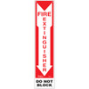Fire Extinguisher - Ne pas bloquer, 18" x 4", Plastique, Anglais avec pictogramme