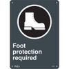 Enseigne "Protection des pieds requise" 14" x 10" Plastique Anglais pictogramme