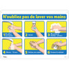 Affiche "Lavez vos mains", 14" x 20", Plastique, Français avec pictogramme