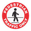 Panneau signalisation sol "Pedestrian Traffic Only" adhésif anglais pictogramme