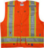 Veste sécurité arpenteur Orange visibilité 4T-Grand Polyester CSA Z96 classe 2 niveau 2