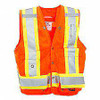 Veste sécurité arpenteur orange haute visibilité grand polyester CSA Z96 classe 2 niveau 2