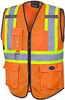 Gilet sécurité fermeture éclair avant Orange visibilité T-Grand Polyester CSA Z96 classe 2 niveau 2