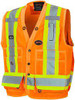 Veste sécurité arpenteur Orange visibilité T-Grand Polyester CSA Z96 classe 2 niveau 2 V1010150-XL