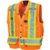 Veste sécurité arpenteur Orange visibilité 4T-Grand Polyester CSA Z96 classe 2 niveau 2 V1010150-4XL