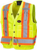 Veste sécurité arpenteur Jaune lime visibilité Moyen Polyester CSA Z96 classe 2 niveau 2 V1010140-M