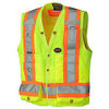 Veste sécurité arpenteur Jaune lime visibilité 2T-Grand Polyester CSA Z96 classe 2 niveau 2 V1010140-2XL