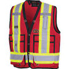 Veste sécurité arpenteur Rouge Grand Polyester CSA Z96 classe 1 niveau 2 V1010130-L