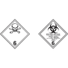 Étiquettes d'expédition matières toxiques, 4" x 4", Noir/blanc TT60V