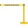 Barrières contrôle foules, Acier, 35" h, Ruban Jaune, Longueur ruban 7' SAS229