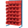 Supports fixes pour contenants - Un côté - Support & contenants, 36" x 12" x 61", 28 bacs CB655