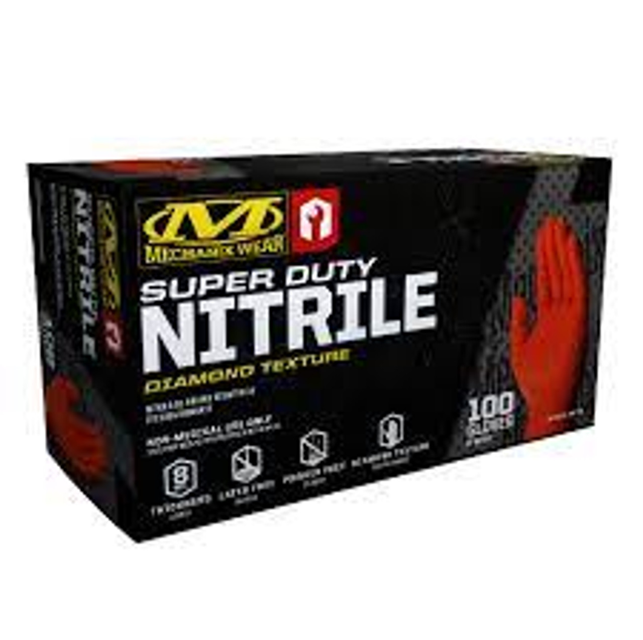 Gants jetables robustes, 11/T-Grand, Nitrile, 8 mils, Sans poudre, Orange