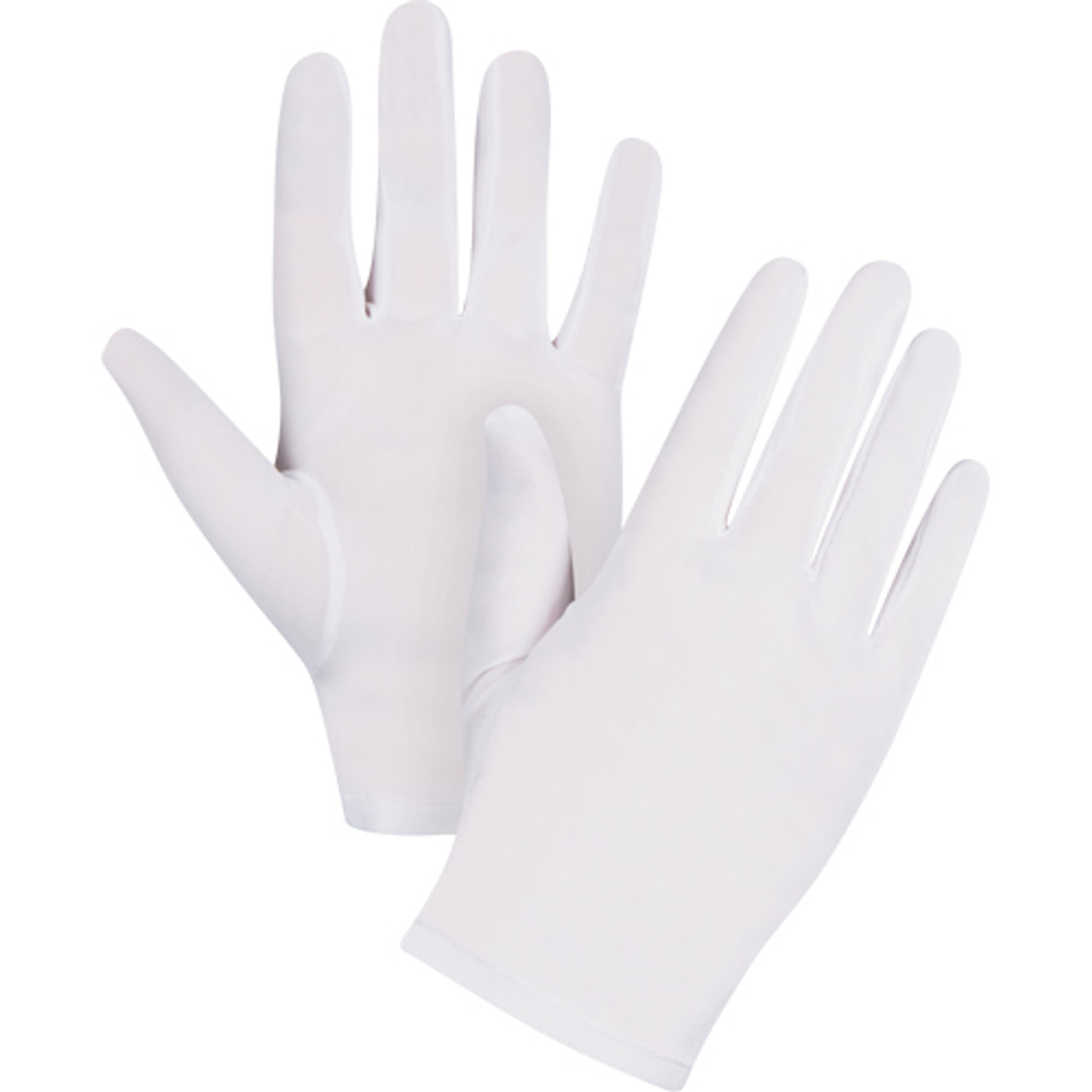 Gants d'inspection en nylon avec poignet à ourlet pour dames/t-petit