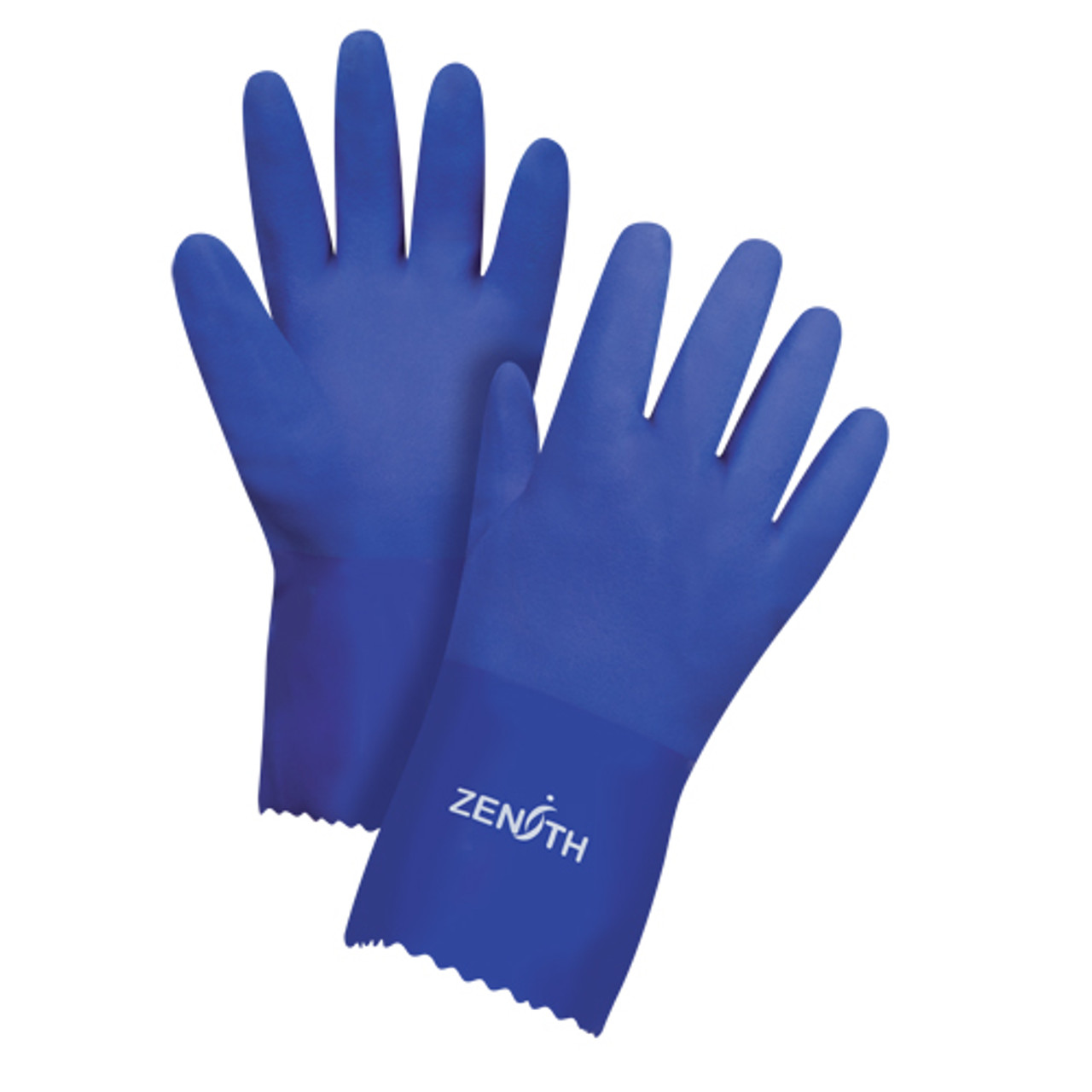 Gants FlexMax, Taille Grand 9, Longueur 12", Matériau PVC, Doublure Interlock, Épaisseur 45 mils