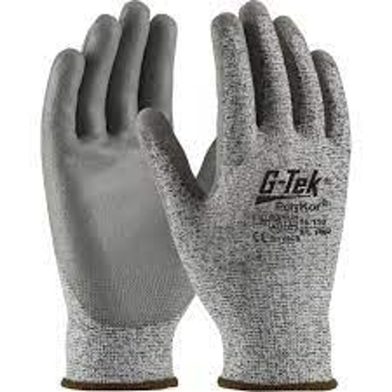 Gants coupures G-TekMD tricot sans couture, Taille Moyen, Calibre 13, Revêtement Polyuréthane, Enveloppe PolyKorMD, ASTM ANSI A2/EN 388 B