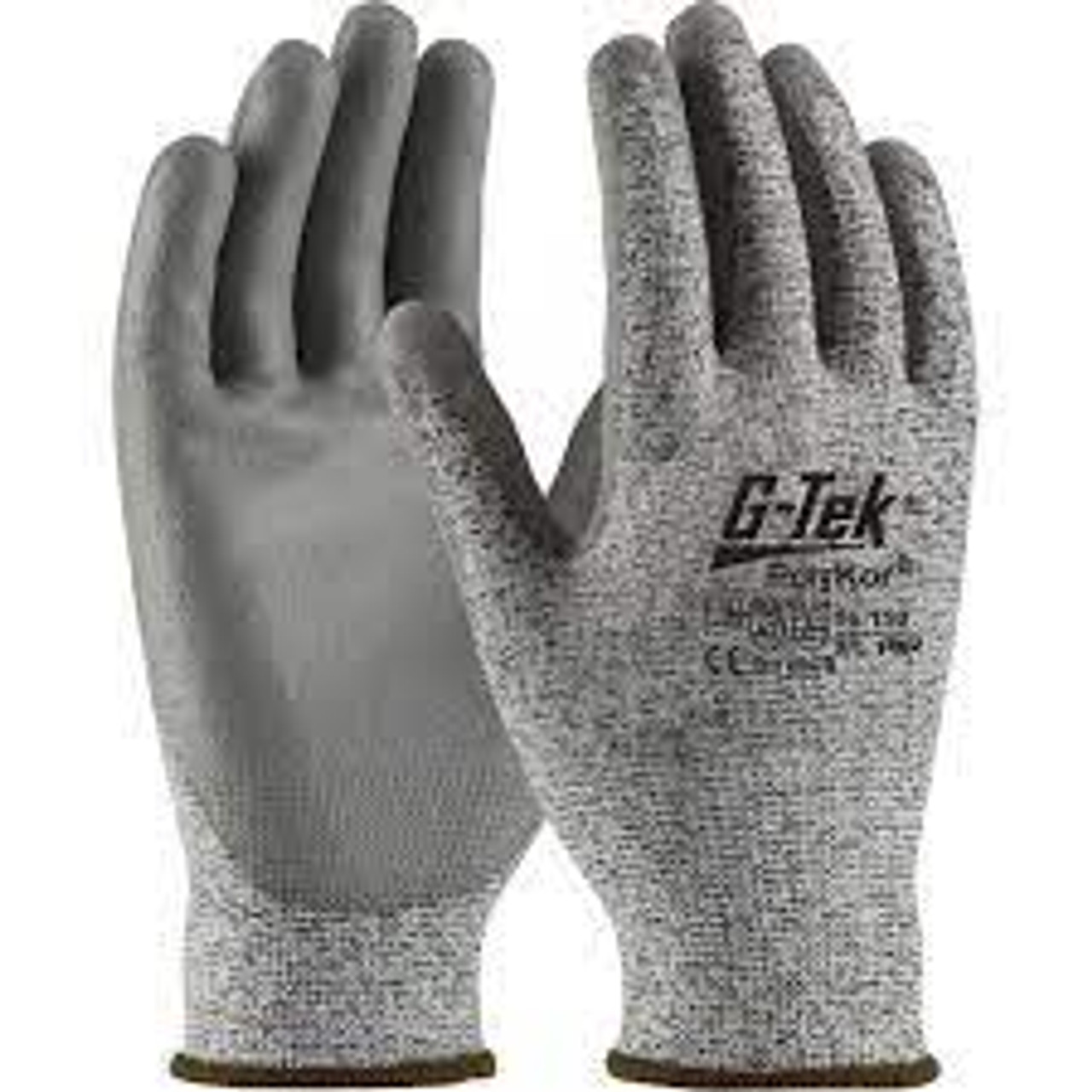 Gants coupures G-TekMD tricot sans couture, Taille 2T-Grand, Calibre 13, Revêtement Polyuréthane, Enveloppe PolyKorMD, ASTM ANSI A2/EN 388 B