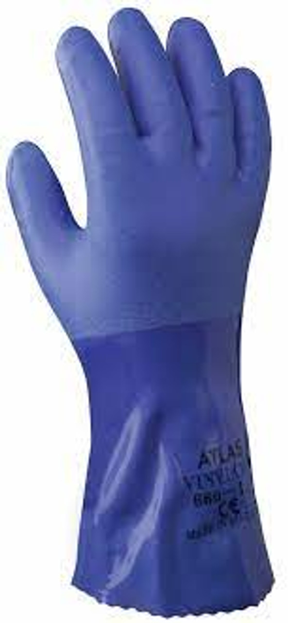 Gants triple enduit gros travaux Atlas 660 Taille Moyen 8 12" lo PVC Doublure Coton 71-mil
