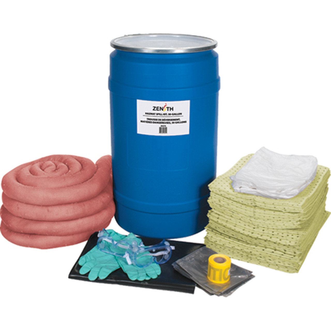 Trousse lutte déversements Matières dangereuses Baril Absorbance 30 gal. US
