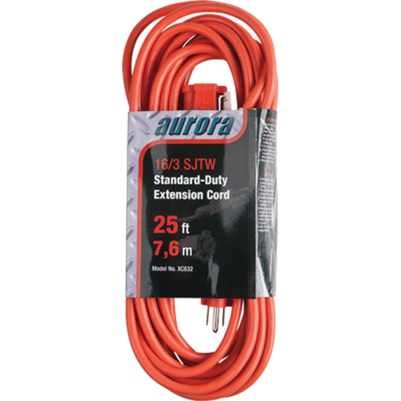 Cordons rallonges intérieur/extérieur standard SJTW AWG 16/3 13 A 25 pieds