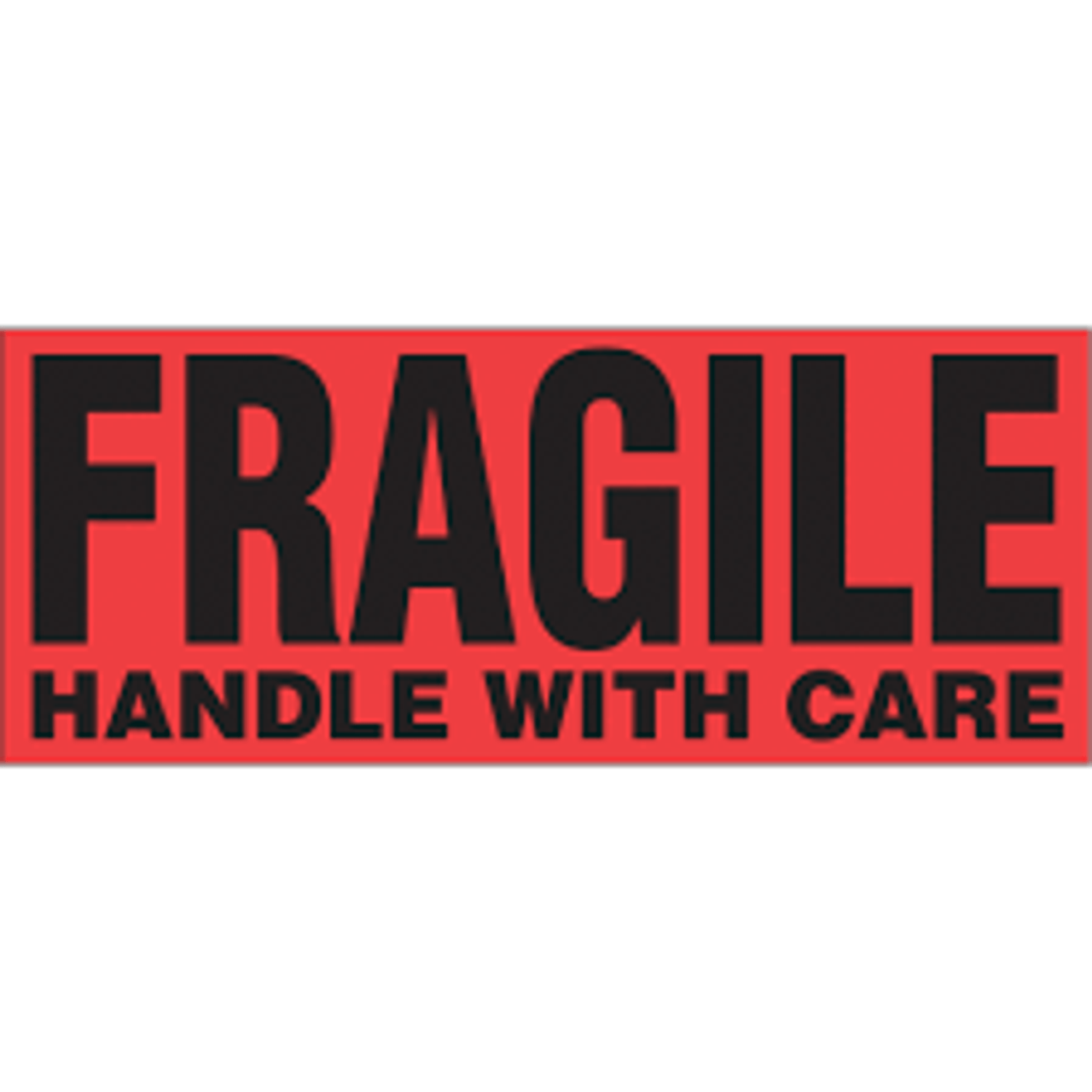 Étiquettes traitement spécial Fragile Handle with Care 5x2 Noir Rouge
