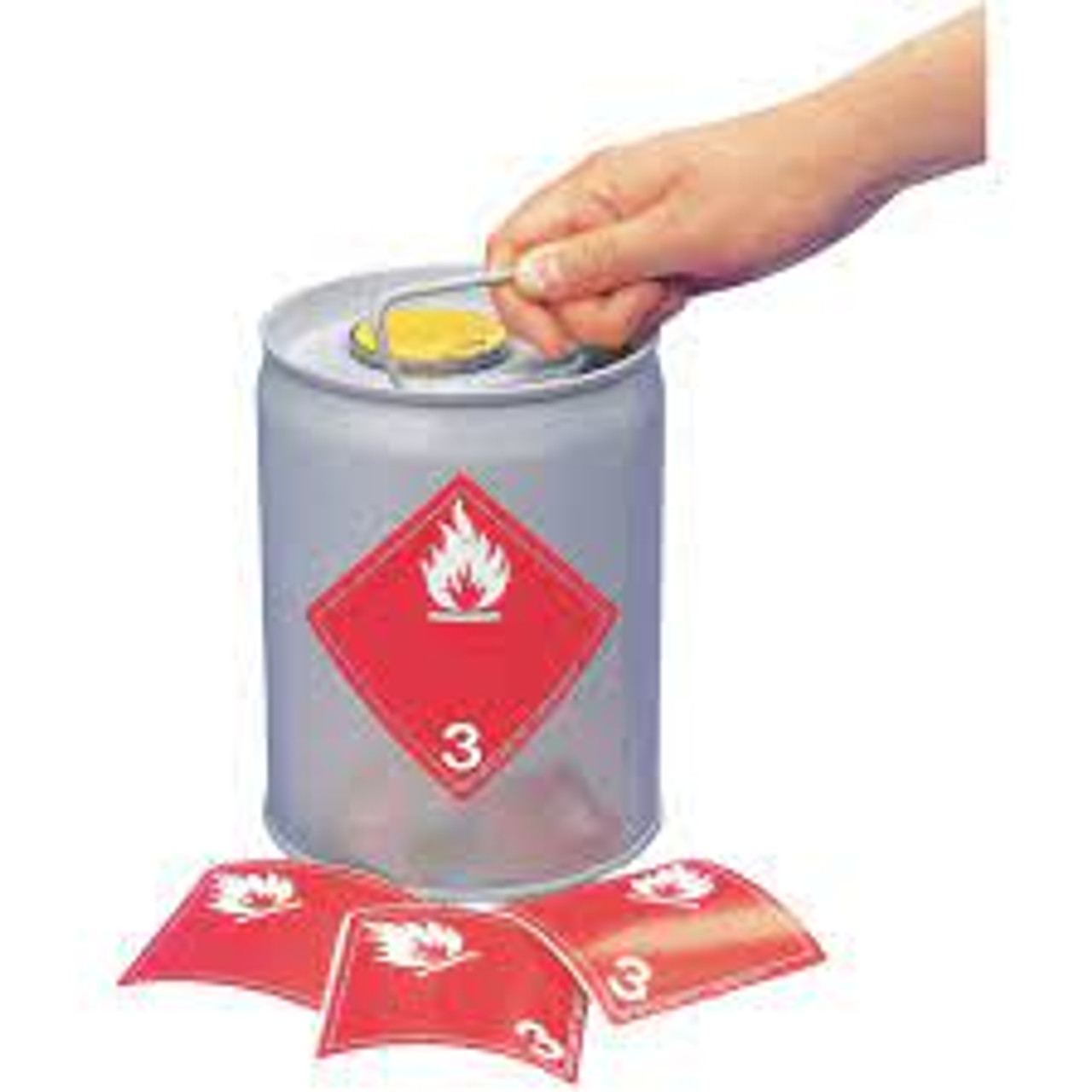 Étiquette expédition liquides inflammables 4" x 4" Blanc/rouge