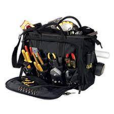 Porte-outils en polyester avec 58 pochettes, couleur noir