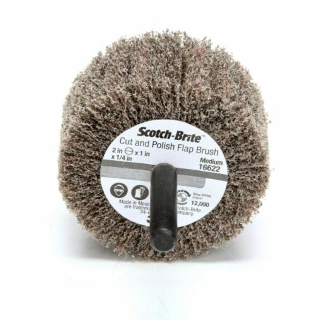 Brosses lamelles Scotch-BriteMC 2" x 1" Arbre 1/4" Oxyde d'aluminium